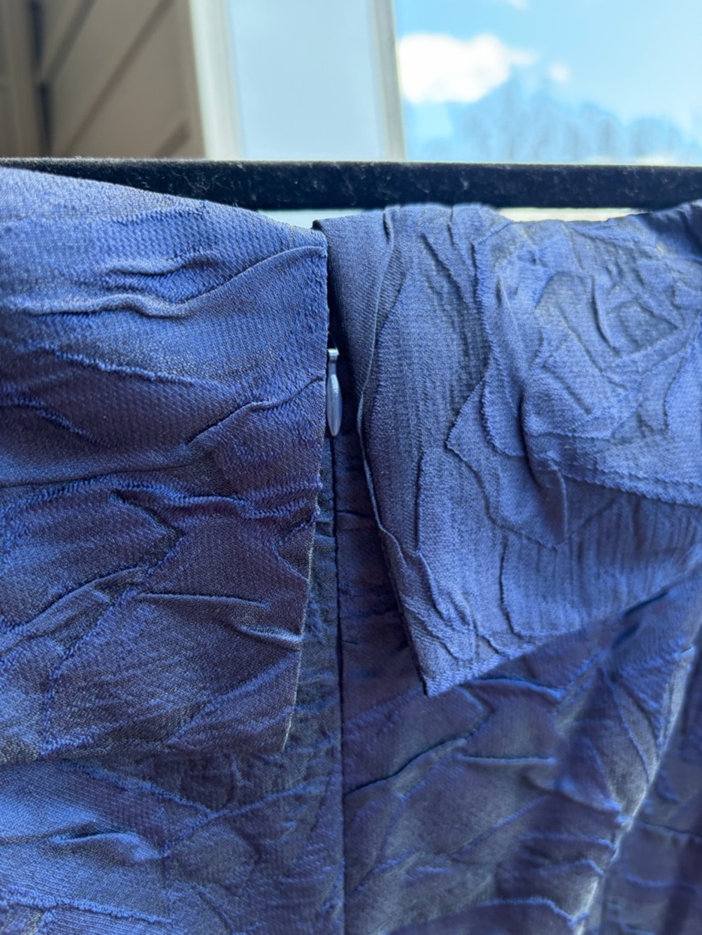 🆕🫐 Teri Jon Rickie Freeman Navy Evening Gown Size 10 Textured Formal Maxi Dress - Picture 11 of 15